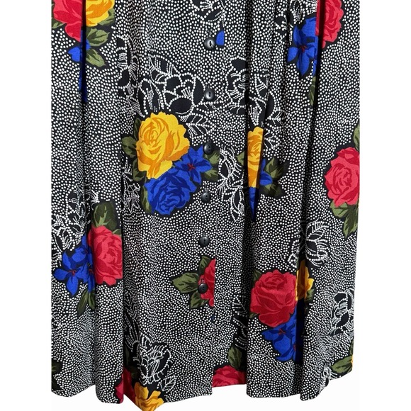 Vintage 90's Maxi Skirt 12 Floral Cottagecore Boho Button Front Nolan USA - Picture 4 of 9